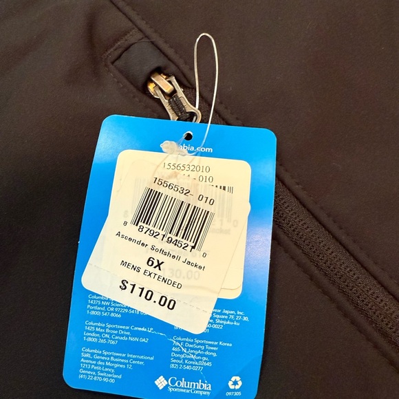 Columbia Men's Ascender Softshell Jacket in Black - 6X - Picture 5 of 5